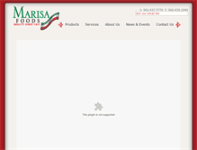 Tablet Screenshot of marisafoods.com